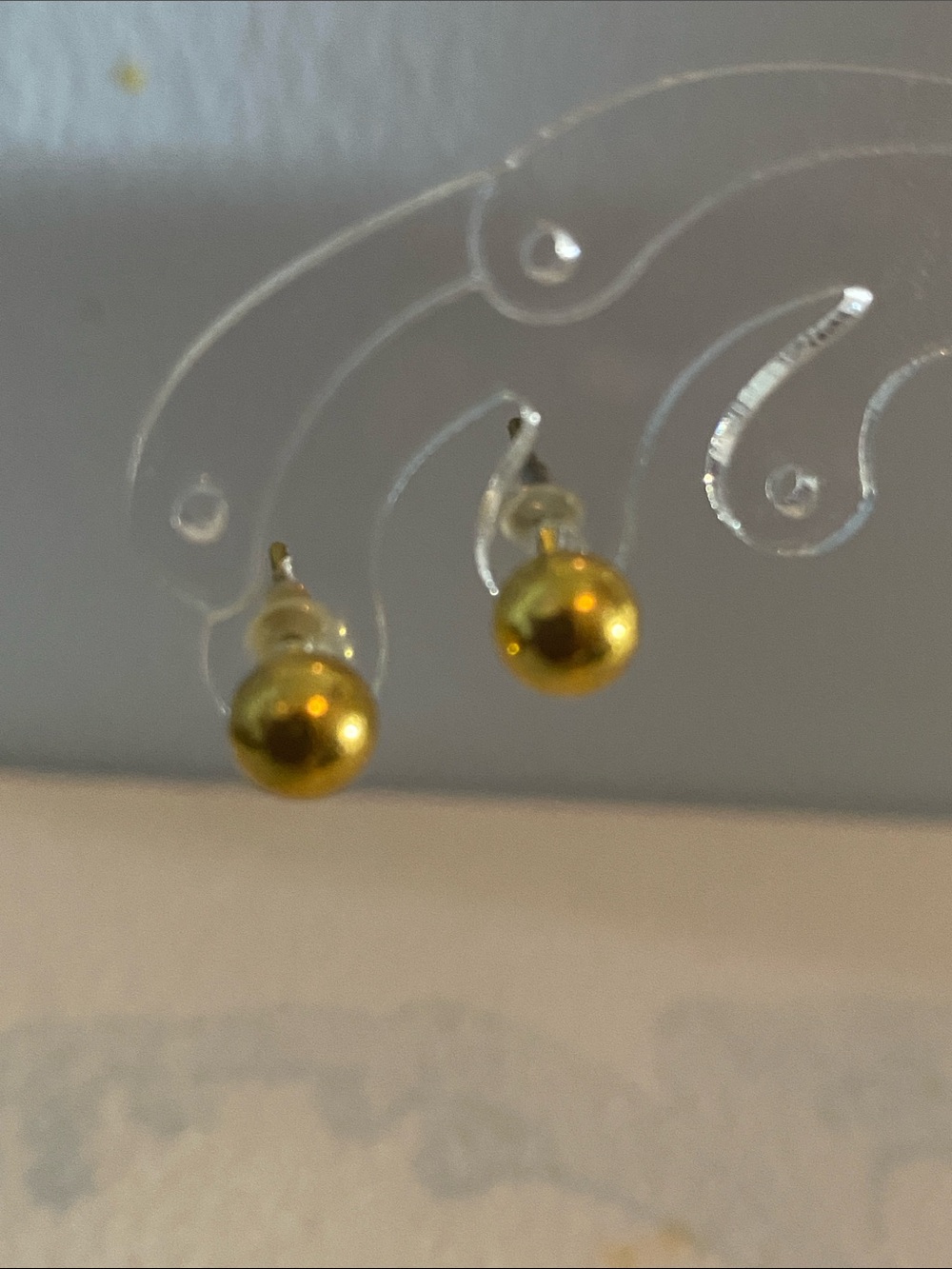 Yellow Gold Ball Stud Earrings - Women Jewelry
